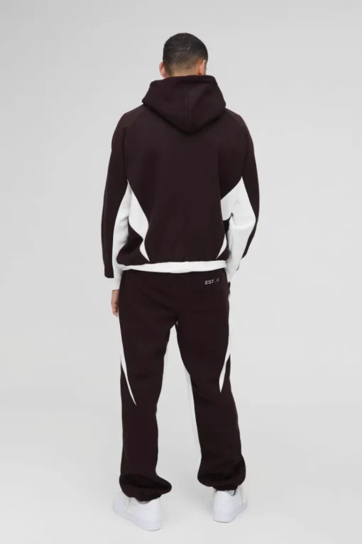 Oversized Colour Block Official Embroidered Zip Through Tracksuit