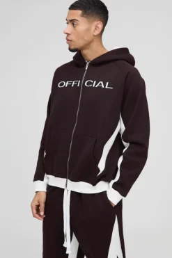 Oversized Colour Block Official Embroidered Zip Through Tracksuit