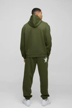 Oversized Contrast Stitch Limited Edition Printed Hooded Tracksuit