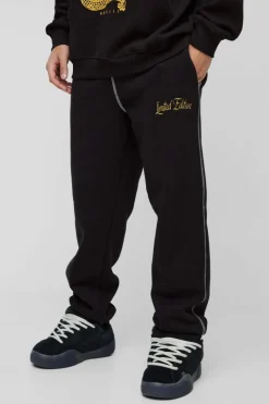 Oversized Contrast Stitch Star Cuffed Jogger