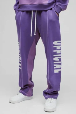 Oversized Contrast Stitch Colour Block Official Embroidered Jogger