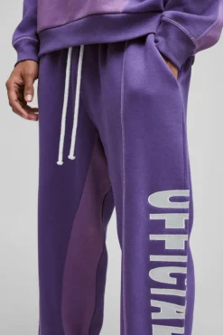 Oversized Contrast Stitch Colour Block Official Embroidered Jogger