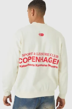 Oversized Copenhagen Text Graphic Sweatshirt