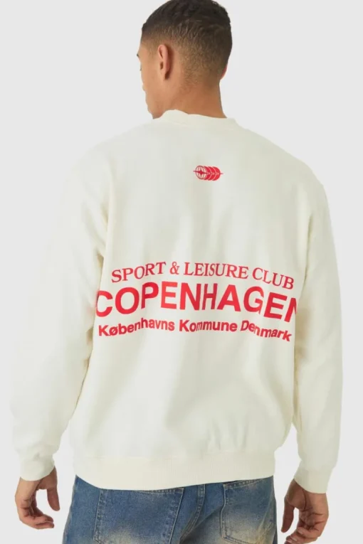 Oversized Copenhagen Text Graphic Sweatshirt