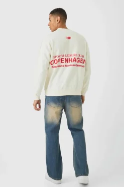 Oversized Copenhagen Text Graphic Sweatshirt