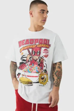 Oversized Deadpool Cereal License Print T-shirt