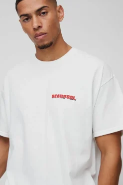 Oversized Deadpool License Print T-Shirt