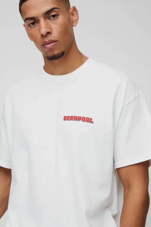 Oversized Deadpool License Print T-Shirt