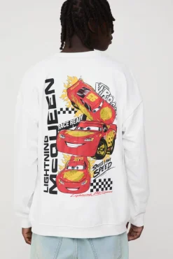Oversized Disney Cars License Print Sweatshirt