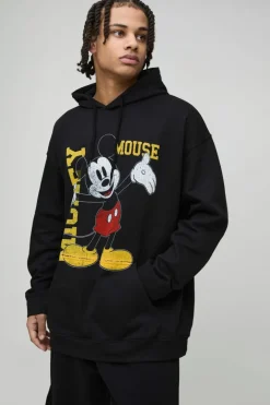 Oversized Disney Mickey Mouse License Print Hoodie