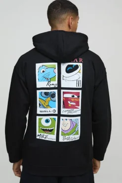 Oversized Disney Pixar Multi Character License Print Hoodie