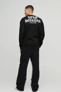 Oversized Drop Shoulder Skeleton Print Knitted Jumper