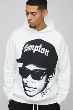 Oversized Eazy E Face License Print Hoodie
