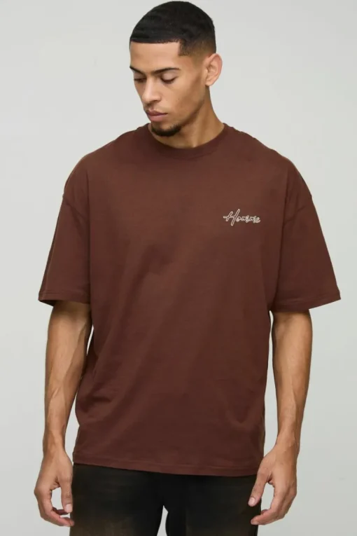 Oversized Embroidered Homme T-Shirt