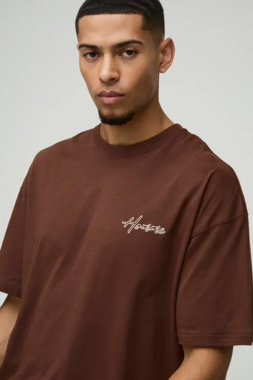 Oversized Embroidered Homme T-Shirt