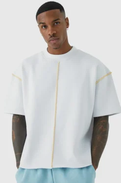 Oversized Extended Neck Contrast Sweatshirt