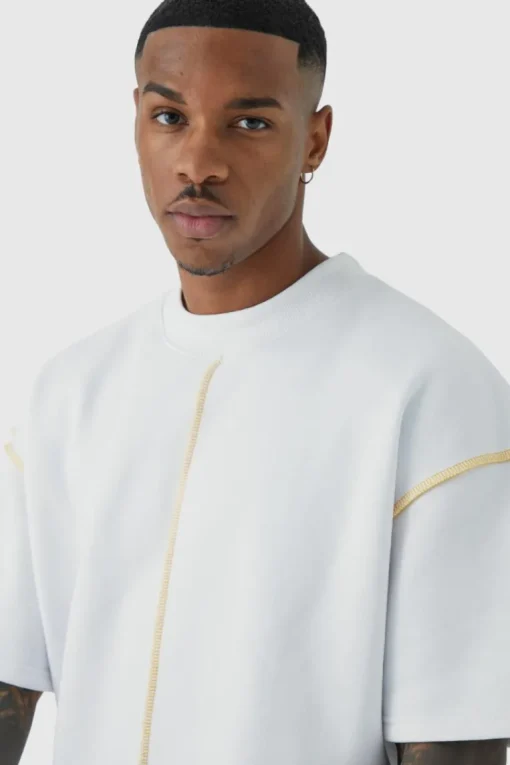 Oversized Extended Neck Contrast Sweatshirt