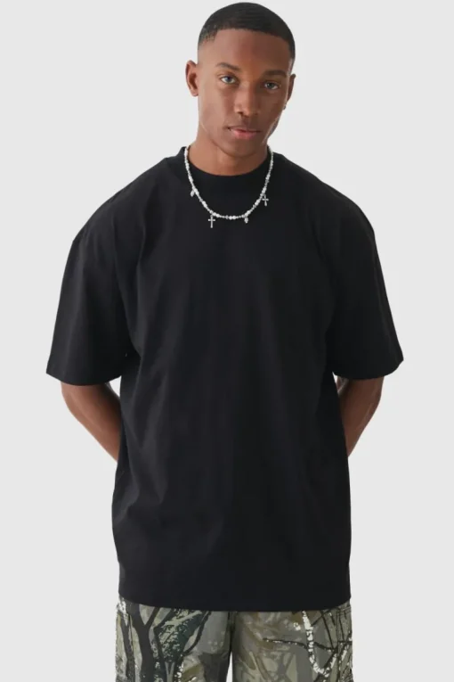 Oversized Extended Neck Extreme Gothic Back Graphic T-shirt