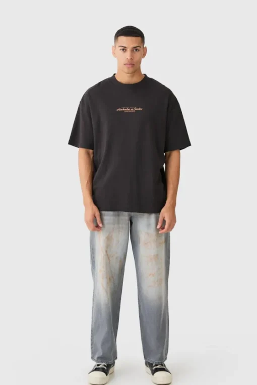 Oversized Extended Neck Printed T-shirt