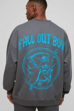 Oversized Fall Out Boy License Print Sweatshirt