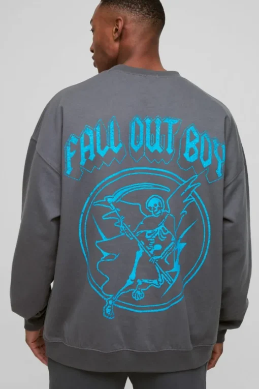 Oversized Fall Out Boy License Print Sweatshirt