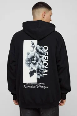 Oversized Floral Graphic Hoodie