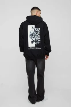 Oversized Floral Graphic Hoodie