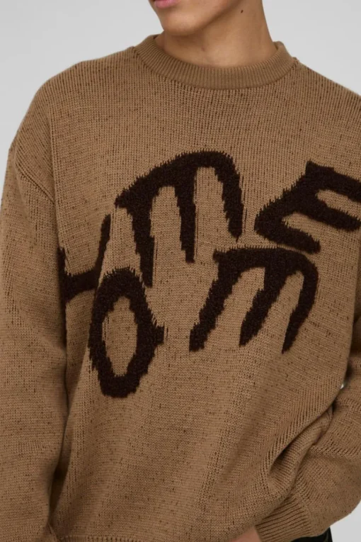 Oversized Fluffy Graphic Homme Knitted Jumper