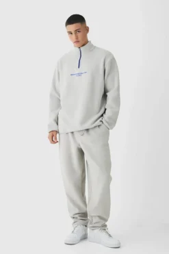 Oversized Funnel Belted Polar Fleece Tracksuit