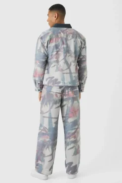Oversized Graffiti Double Pocket Twill Set