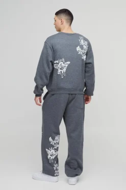 Oversized Graffiti Slogan Cuffed Jogger