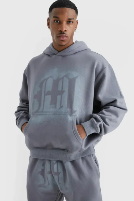 Oversized Graffiti Spray Graphic Tracksuit