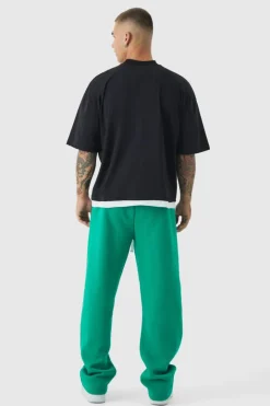 Oversized Graphic Faux Layer T-Shirt And Jogger Set