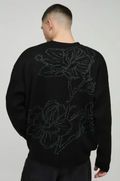 Oversized Graphic Knitted Jumper