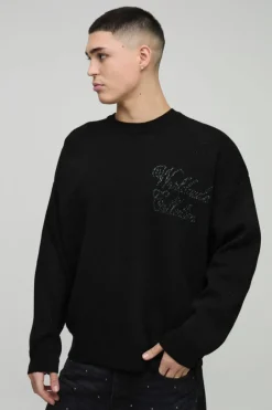 Oversized Graphic Knitted Jumper