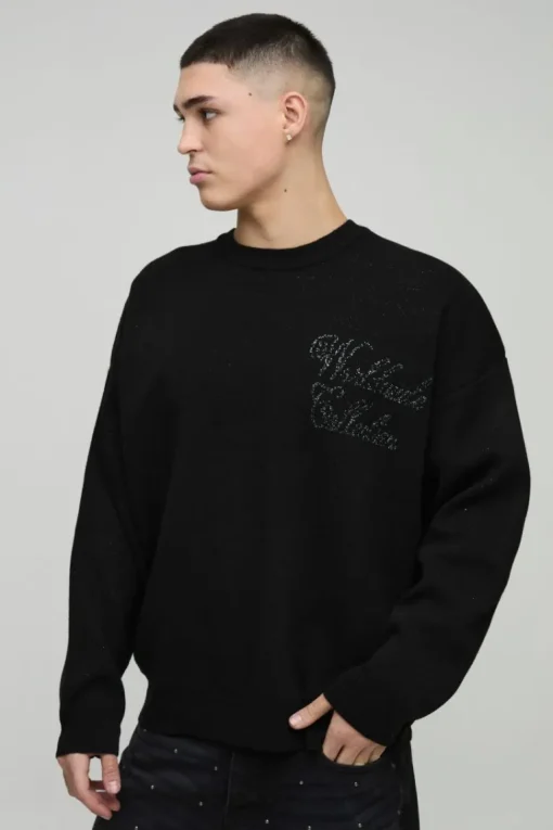 Oversized Graphic Knitted Jumper