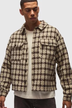 Oversized Heavyweight Boucle Check Overshirt
