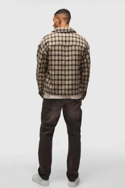 Oversized Heavyweight Boucle Check Overshirt