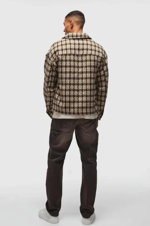 Oversized Heavyweight Boucle Check Overshirt