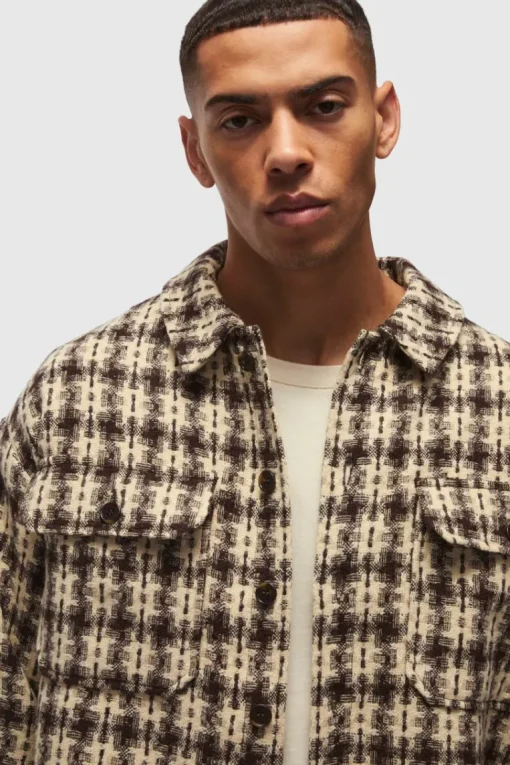 Oversized Heavyweight Boucle Check Overshirt