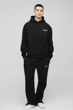 Oversized Homme Hooded Split Hem Tracksuit