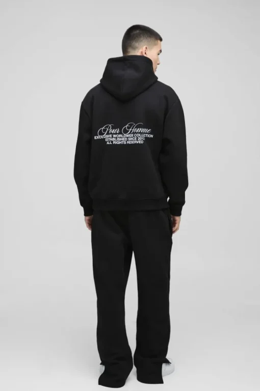 Oversized Homme Hooded Split Hem Tracksuit