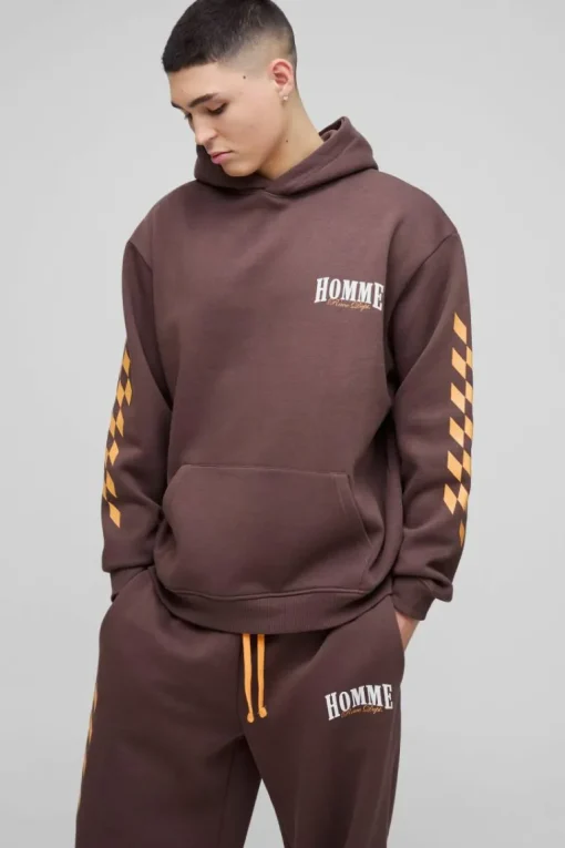 Oversized Homme Hooded Wide Leg Tracksuit
