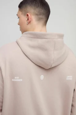 Oversized Homme Twill Applique Zip Through Hoodie