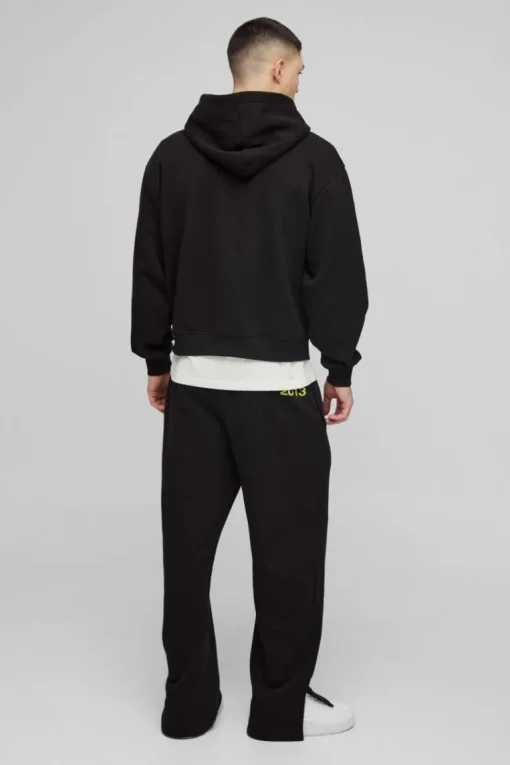 Oversized Homme Zip Hooded Split Hem Tracksuit