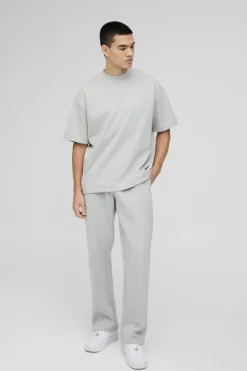 Oversized Interlock T-shirt And Jogger Set