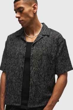 Oversized Jacquard Abstract Boxy Length Shirt