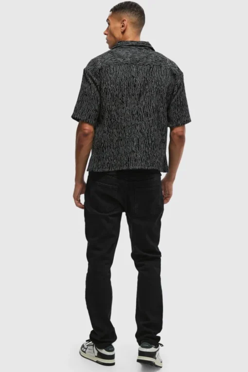 Oversized Jacquard Abstract Boxy Length Shirt