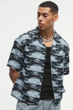 Oversized Jacquard Boxy Shirt