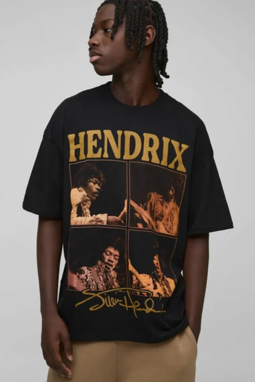 Oversized Jimi Hendrix License Print T-Shirt